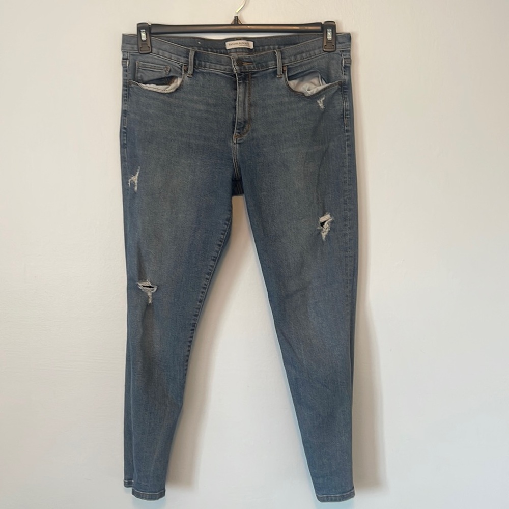 Women’s Banana Republic stretch jeans zipper on left/right leg sides very cute